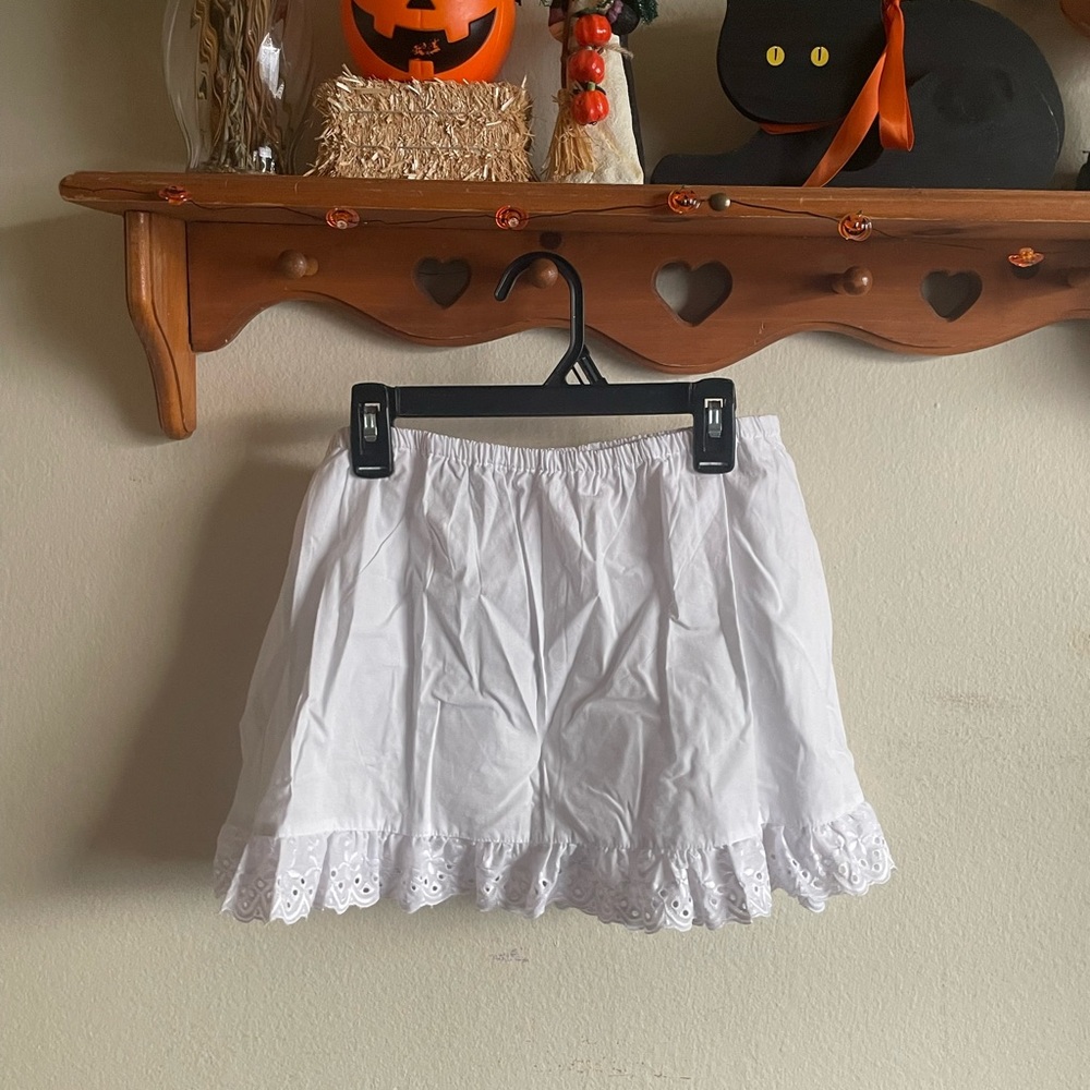 White Eyelet Trim Half Slip